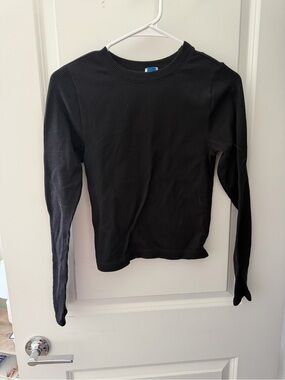 Old Navy Black Ribbed Crewneck Long Sleeve